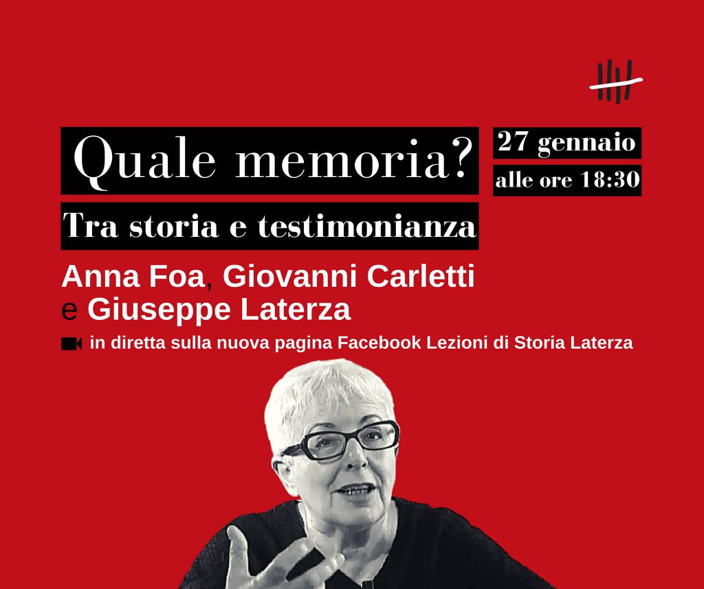Quale memoria. Tra storia e testimonianza – con Anna Foa